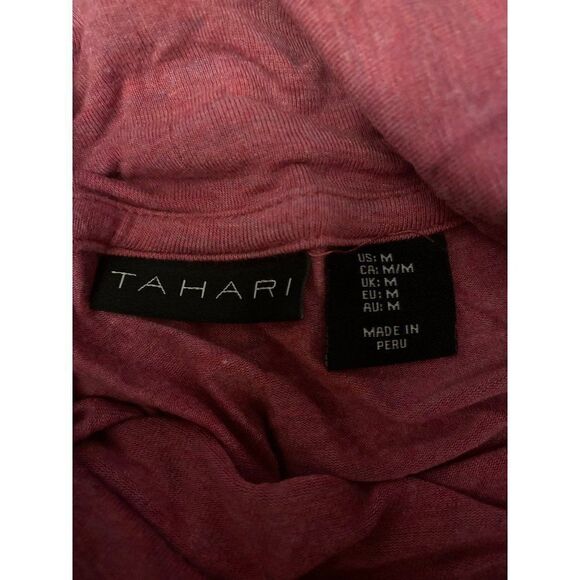 Tahari, women's pink thin turtleneck long sleeve shirt size medium - Picture 4 of 7